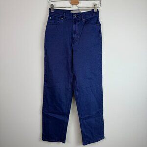 Everlane The Way High Straight Leg Organic Cotton Jean Coal Blue Tall 25T